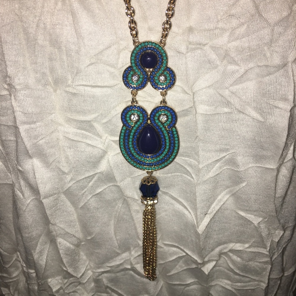 🆕Blues & Greens extraordinary necklace earrings